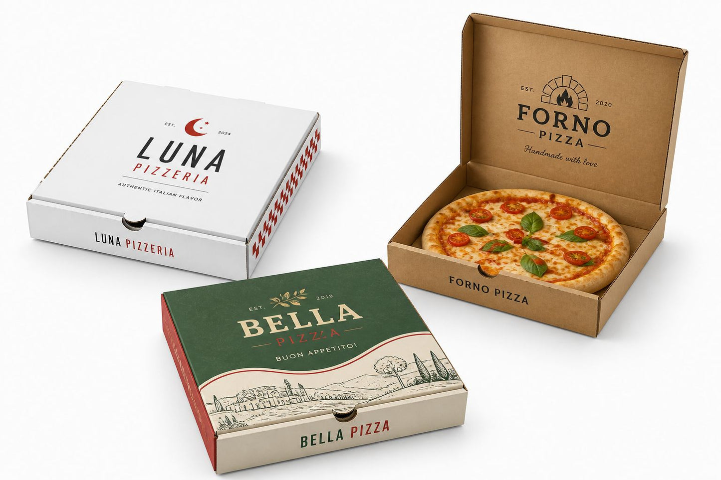 Pizza Karton Braun